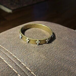 Sisi Amber brass cross bracelet